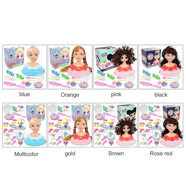 Barbie dukke Prinsesse Elsa, Is og sne eventyr Elsa halv krop dukke med tilbehør Air black h Standard configuration Air black hair