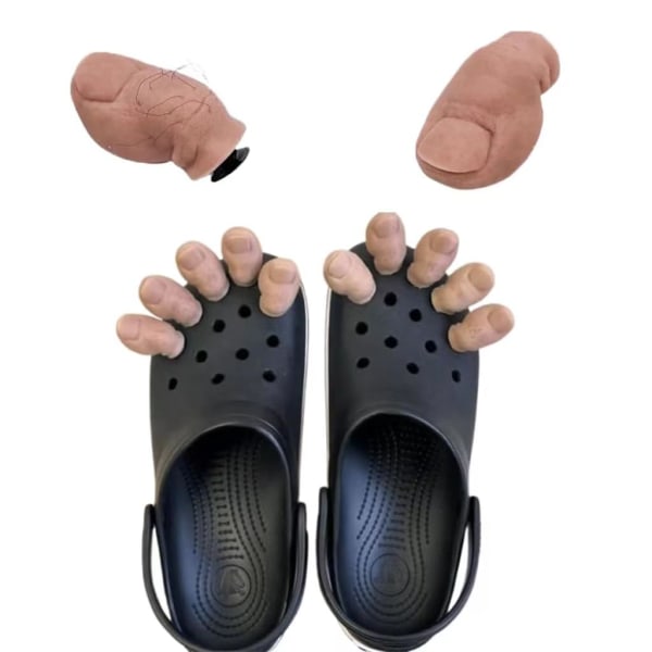 Unika 3D Big Toe Croc Charms med håriga detaljer - Rolig DIY skodekoration för kreativitet 2st 2 pcs hairless