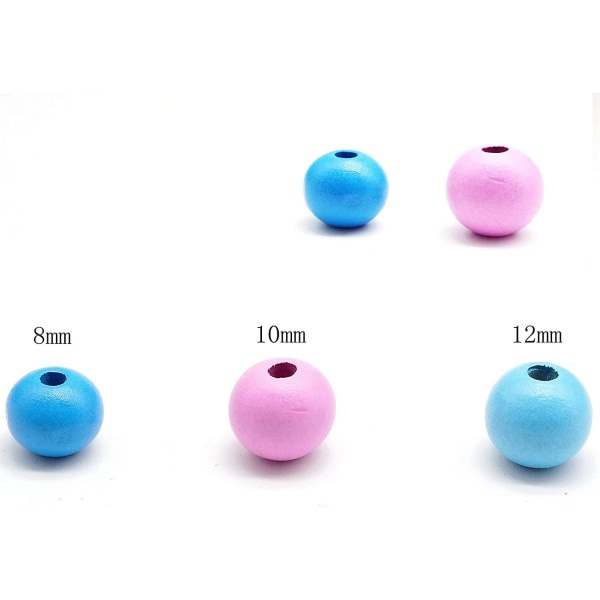 600 värikästä puuhelmeä 8mm puupalloa pastellinvärisiä pyöreitä askarteluhelmiä pujotettavaksi sekoitettuja värejä puuhelmiä rei'illä DIY-rannekoruun