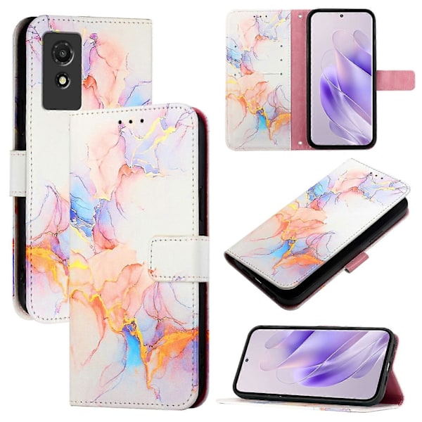Marmor Skinnveske for TCL 501 Galaxy Marble White
