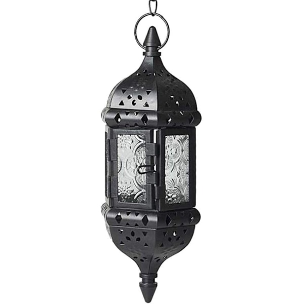 Marokkolainen tyyli kynttilänjalat Vintage koristeellinen lyhty kynttilät jouluun, terassille, puutarhaan, parvekkeelle, juhliin, ripustus black