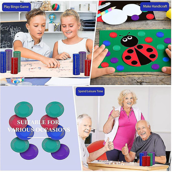 400 kpl muoviset pokerimerkit Pelimerkit 4 värin laskurikortti pelin pelaamiseen Counting Bingo Gam