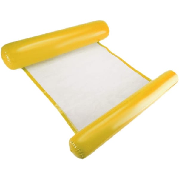 Vattenhängmatta för vuxenpool uppblåsbar madrass simbassäng för vuxna och barn 200 kg 130 x 73 cm gul