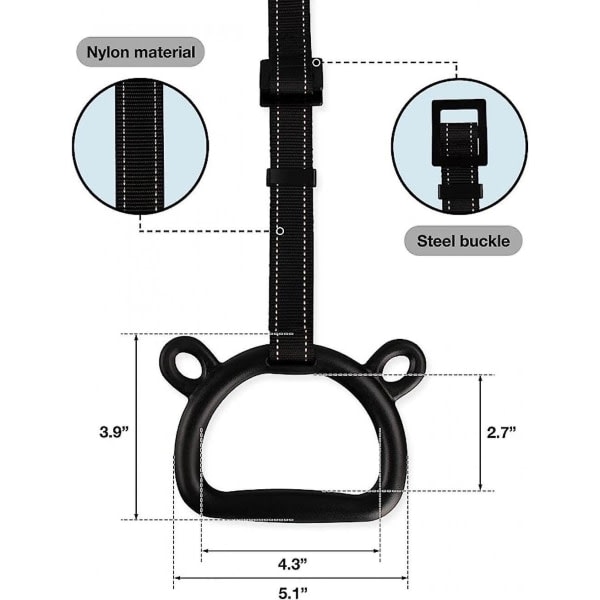 Gymnastikringar för hemmaträning, pull-up-ringar för träning, inomhusgymnastikringar, gymnastikringar med justerbara remmar