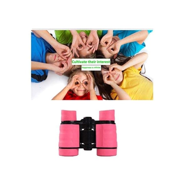 Gummi 4x30 mm lekekikkert for barn - Fugletitting - Pedagogisk læring - Jakt - Fotturer - Bursdagsgaver - Gaver til barn (rosa)