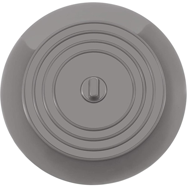 Badeplugger Silikon servantstopper Kjøkkenvaskstopper 15,3 cm diameter for kjøkken, bad og vaskerom Universal avløpstopper (1 stk, grå)