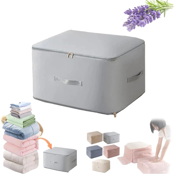 Ultra Space Saving Self Compression Organizer, Compression Packing Cubes, Expandable Packing Organizers (grå) grey