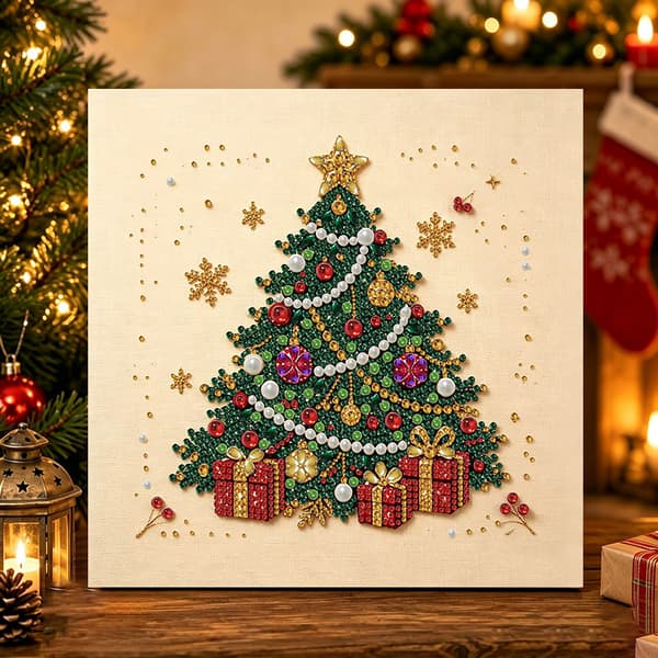 30x30 Diamantmaling Juleperle DIY Håndlavet Rhinstensdekorationssæt (size 30X30cm) MS3301