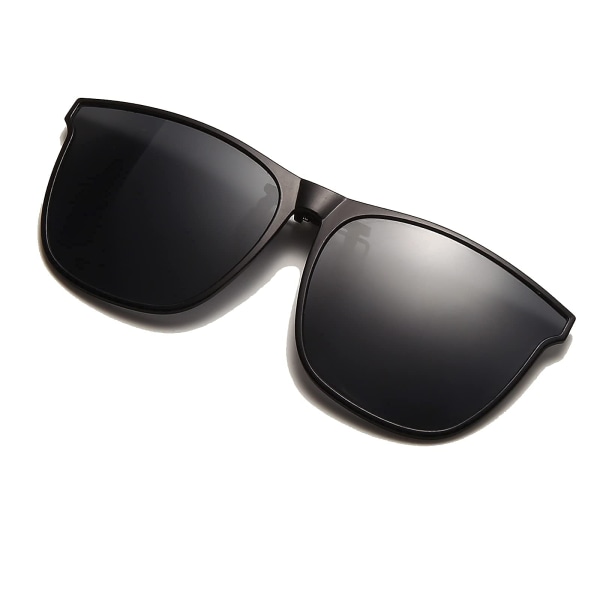 Polariserte Clip-on-solbriller - Solbriller Clip-on-briller for menn Kvinner, stor ramme, clip-on-flip-up-solbriller for kjøring Fiske utendørs