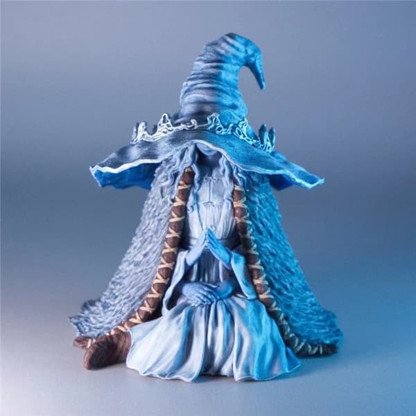 Hekseharpiksfigurdekorasjon, dekorativ gjenstand for vinterhjemdesign