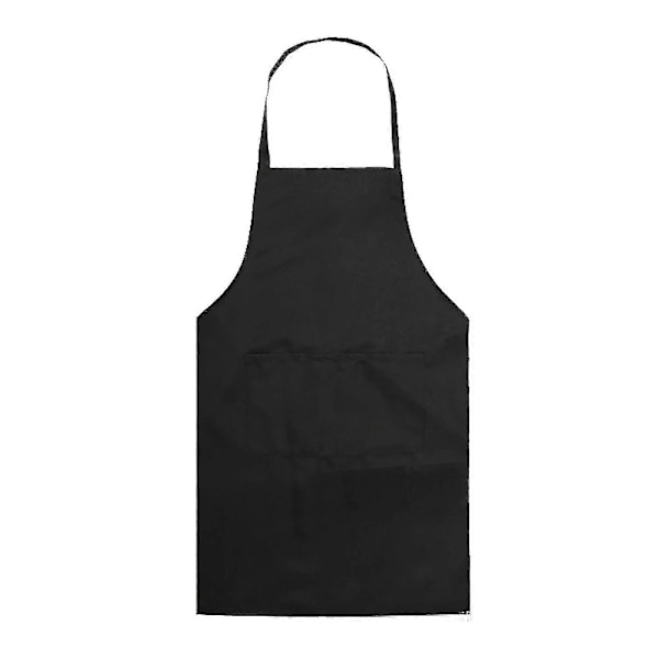 Enkelt förkläde med fickor haklapp kök matlagning kock hantverk bakning vuxen Black