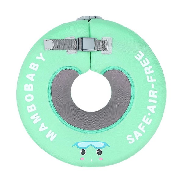 Mambobaby B510 Ikke-oppblåsbar baby flytering nakkering hode flytering svømmering leker svømmetrener for g green Medium Size for 0-6 Months