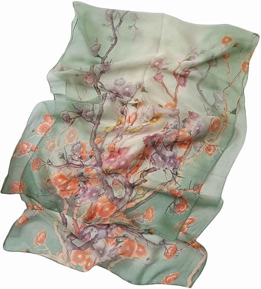 Women's Scarf Lightweight Shawl Elegant Floral Pattern Sheer Scarf Veil Wraps
