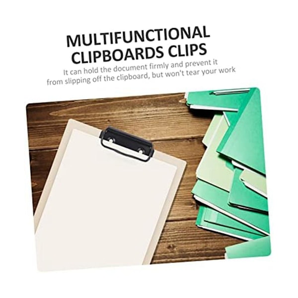 15 stk. Stationære pladeholder rustfrit stål clips lommemapper kontormapper sort monterbare klipsmapper clips fil