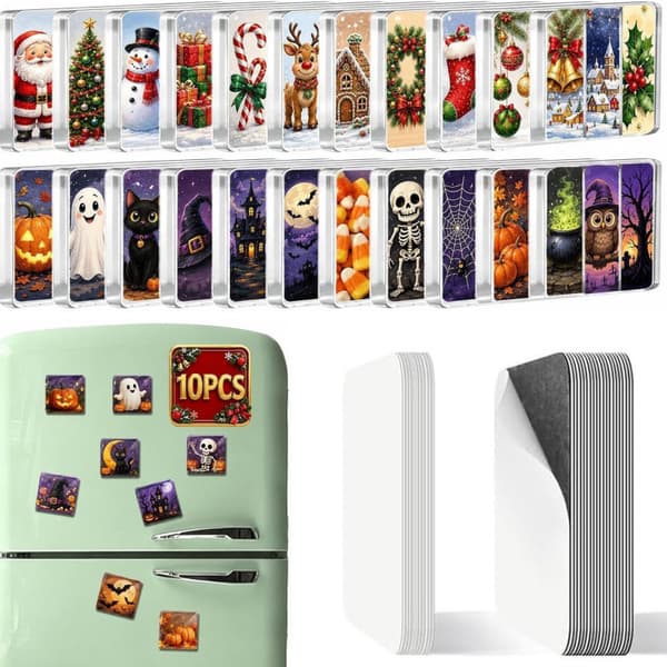 Transparent Rektangulär Akryl DIY Kylskåpsmagnet Kit med Självhäftande Baksida 5x5 square 50 pieces