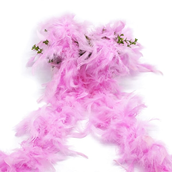 New Arrive Turkiet Chandelle Feather Boa för kvinnor Kostymaccessoarer, Party Dans Dress Up, Holiday Decors Rosa