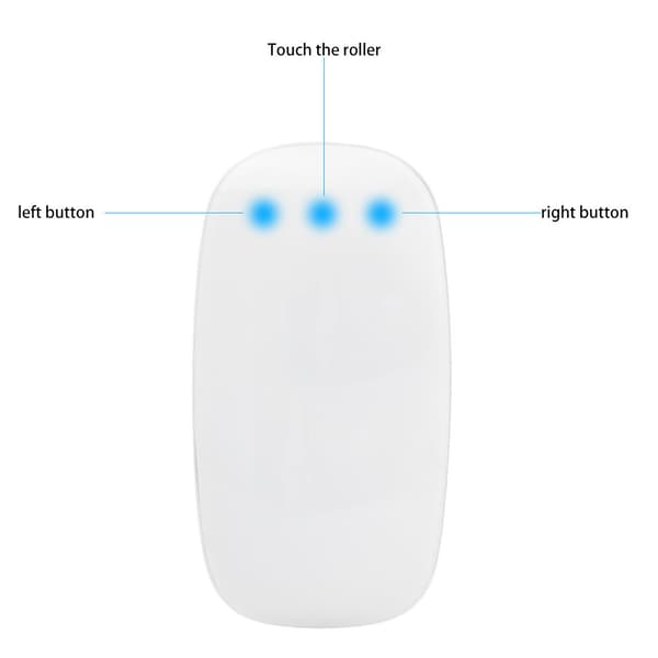 Magic Mouse: Trådløs, Bluetooth, Oppladbar. Multi-Touch Overflate Tynn Magic Mouse Smidig Oppladbar Trådløs - Hvit