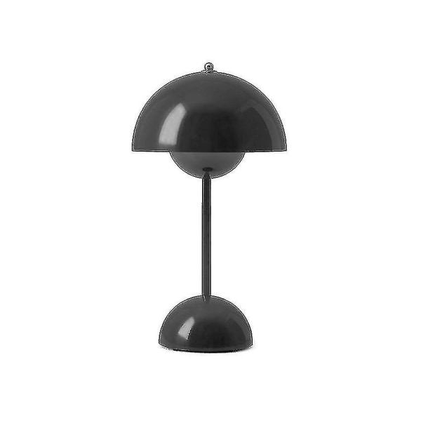 Nordic Oppladbar Blomsterbordlampe Nattbordslampe Mushroom Bedro Black