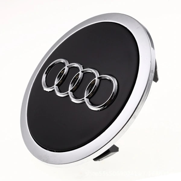 AUDI-vanteiden keskiöhatut 60mm 4-osainen Musta kromireunalla Black with chrome edge 80