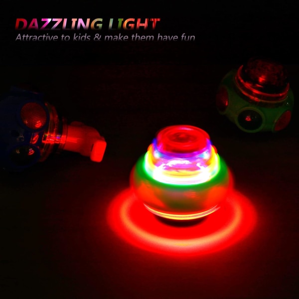 3 st Light Up Spinner Tops Leksaker Blinkande UFO Tops Leksaker Elektrisk Blinkande Gyro