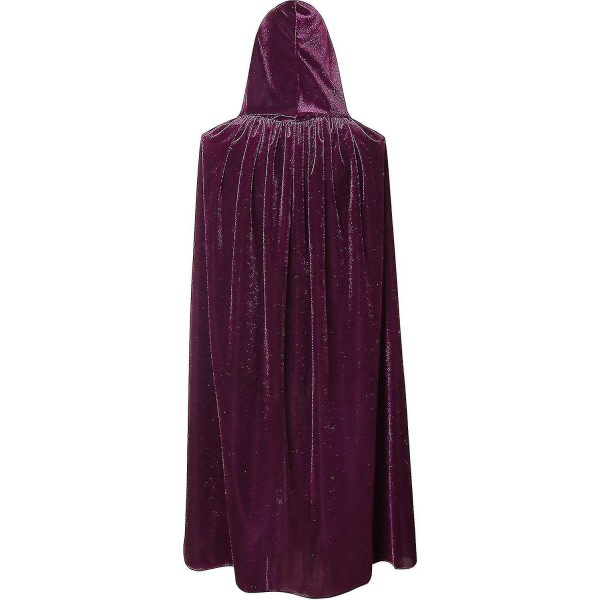 Velvet Hooded Cape Unisex Halloween Kappe Devil Wizard Halloween Jul A Hvid 130cm