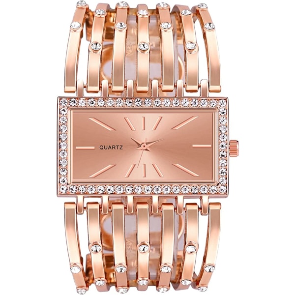 Watch, Bling Crystals Bangle Watch, Square Fac