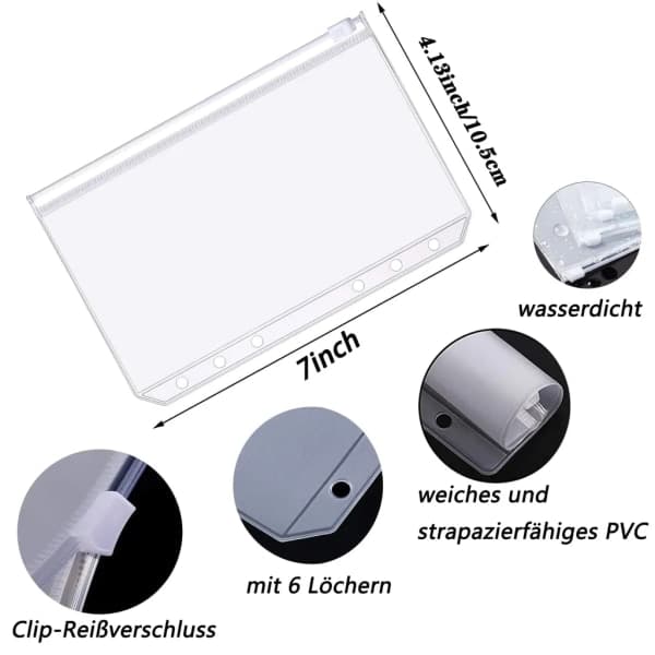 Budgetplanlægger Budget Binder A6, Pengebesparende Mappe Pengekuvert Kuvertmetode Med Pengebakke A6 Binder Budget Notebook