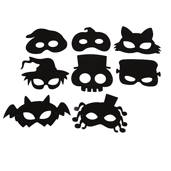 Sett Halloween Skrape Maske Kunst Regnbue Skrapepapir Dyremasker Leker Kunstsett Halloween Barnehåndverk_xx