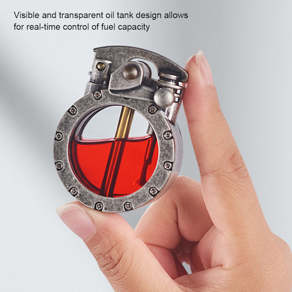 Retro transparent tändare med vippa Personlig påfyllningsbar tändare present till födelsedag Silver