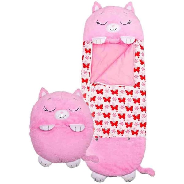 Happy Nappers Stor Spilpude Og Sovepose, Sjovt One Piece Børne Pyjamas Soveposer, Til Overraskelse Børn (Pink)-WELLNGS NO: 5