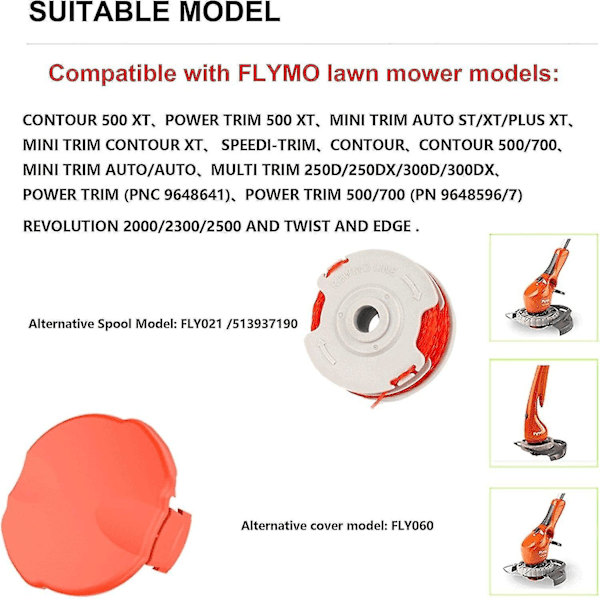 Flymo Fly021 Trimmer Reel 1.5mm Dual Automation Reel and Line Changer for Cont Spring Mini Trim Multi Trim Power Trim And Revolution