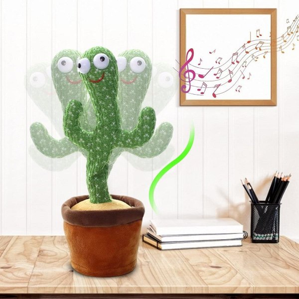 Wriggle Dancing Cactus Plyschleksaker Sjunga och dansa Kaktus Grön Leende kaktus Mycket rolig Si