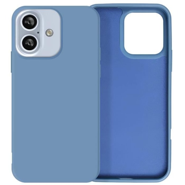 Etui for iPhone 16 Halv-stiv myk anti-fingeravtrykk lyseblå Blue