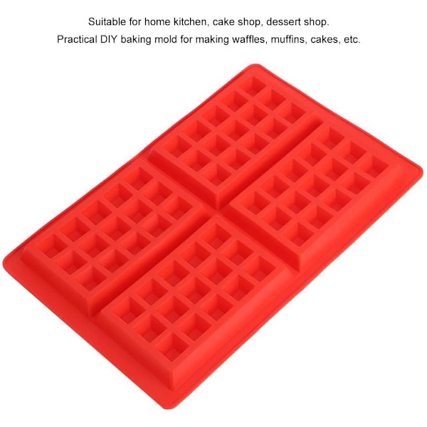 2 kpl Muotti kakku muotti, Vaahtelumuoti Silikoninen, Kakku muotti Jääkuutio Leivonnainen muotti, 4-in-1 Square Waffles