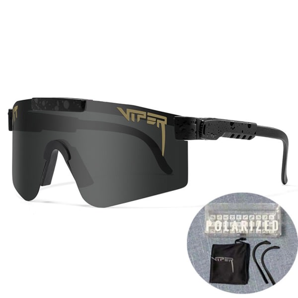 Polariserte sportssolbriller for menn kvinner baseball sykling F Black