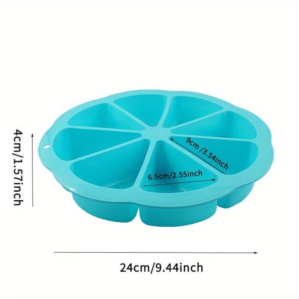 Silikon Trekant Kakeform Sett, Non-Stick 8-Hulls Bakeform for Muffins og Cupcakes Red