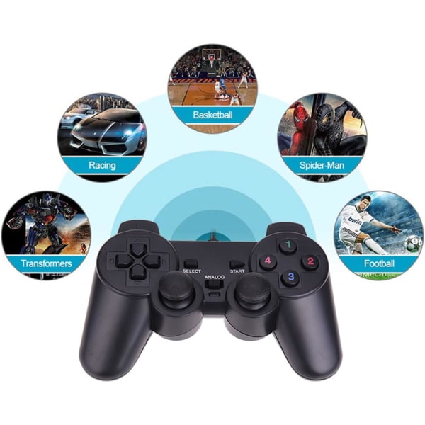 USB-kabelansluten spelkontroll för Windows PC/Raspberry Pi Gamepad Fjärrkontroll Dubbel vibrations speljoystick Joypad för stationär dator bärbar dator