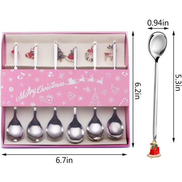 Christmas spoons with gift box, stainless steel stirring spoon Tea