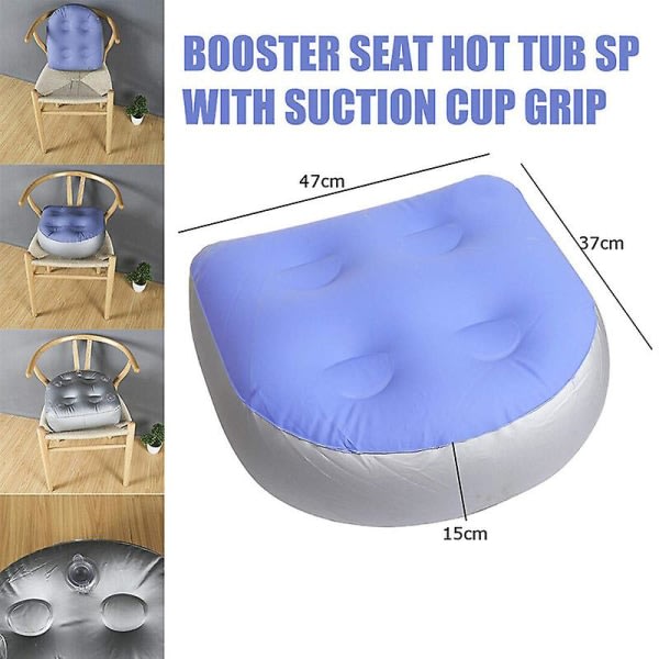 Uppblåsbar bältesstol, bubbelkudde Spas Bälteskudde för alla spa och badtunnor (1 st blå)