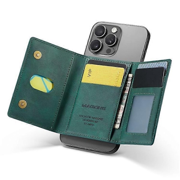 MAGKING K2 Ställ Magnetisk Korthållare Kompatibel med MagSafe RFID Mobiltelefonplånbok - Perfekt_xx Green