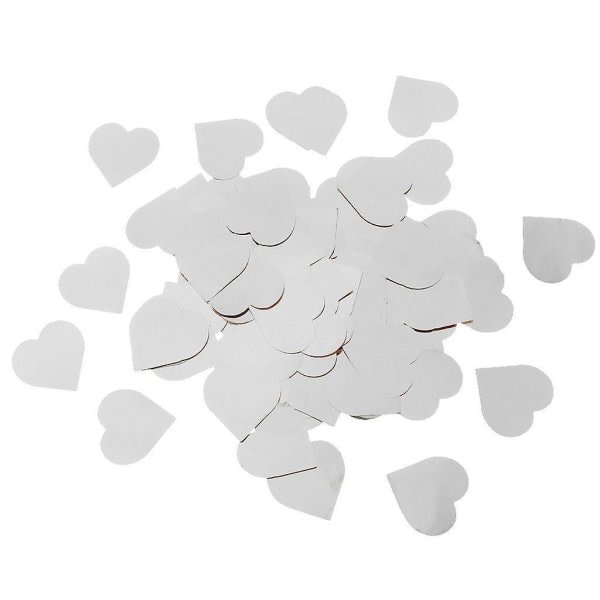 25g Metallic Heart Confetti Sprinkles Bryllupsdekor 2,5 cm Sølv