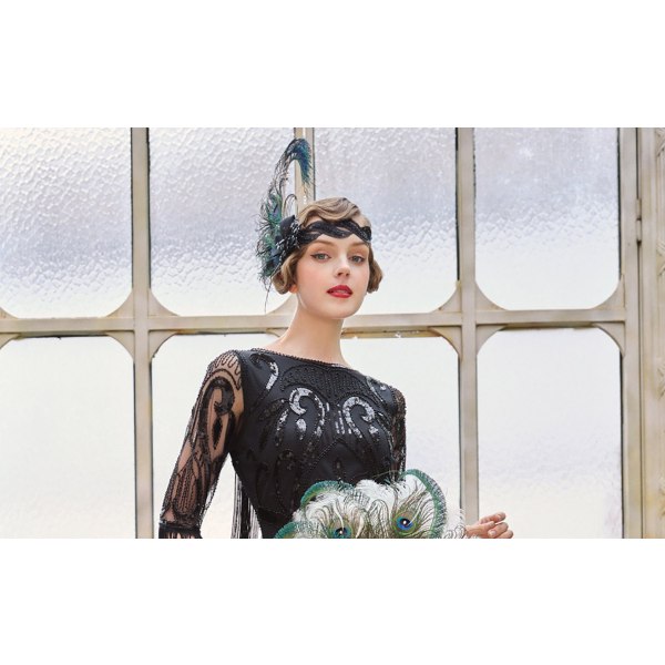 Naisten riikinkukkosulkahuppu, Flapper-tyyliin, Gatsby-asusteet