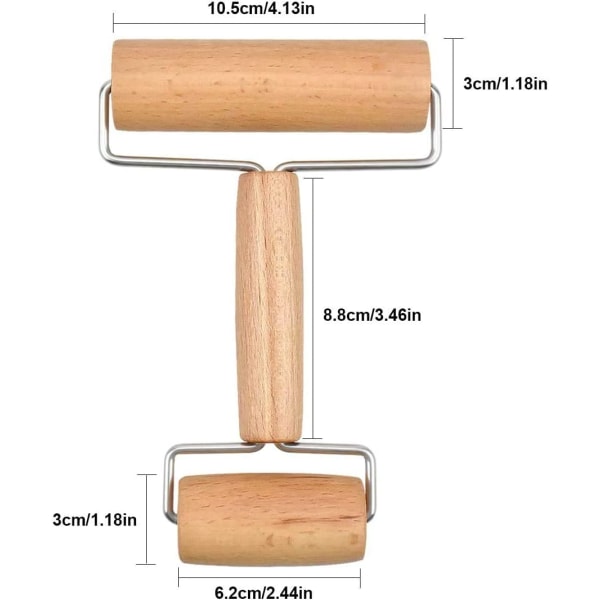 Rolling Pin, Wooden Pizza Roller for Pastry, Wooden Dough Roller, Natural Wood Smooth Roller Kitchen Utensils