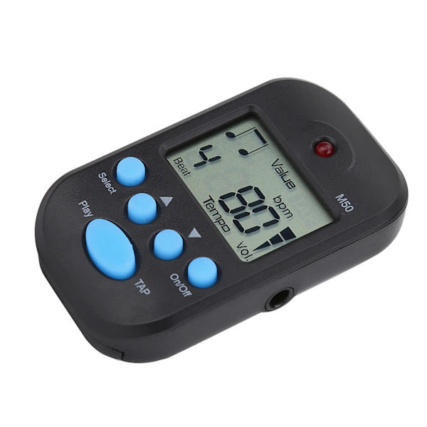 Mini Digital Beat Tap M50 Tempo Metronom Klips Musikinstrument (Svart)