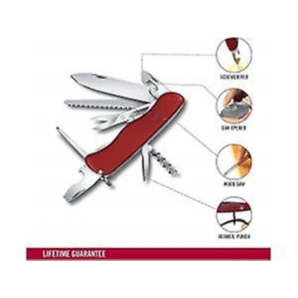 Ysdsy Outrider Couteau De Poche Suisse, Multitool, 14 Fonctions, Lame, Ciseaux, Tire Bouchon, Rouge