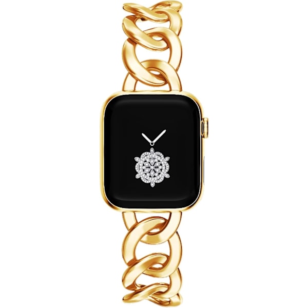 38/40/41/mm 42/44/45mm Dam Guld Klassisk Kedja Smartwatch Armband Kompatibelt för Apple Watch Series Armband 9/8/7/SE/6/5 Elegant Ersättningsrem GULD 42/44/45/49MM GOLD
