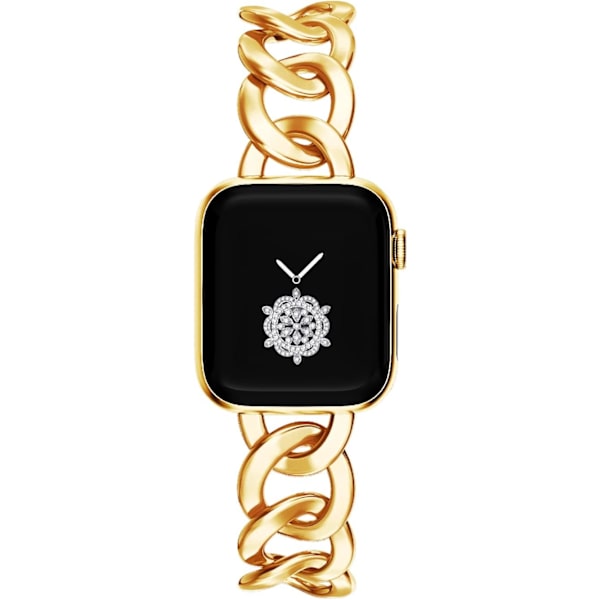 38/40/41mm 42/44/45mm Kvinnors Guld Klassisk Kedja Smartwatch Armband Kompatibel med Apple Watch Series Band 9/8/7/SE/6/5 Snygg Ersättningsrem GULD GOLD 38/40/41MM