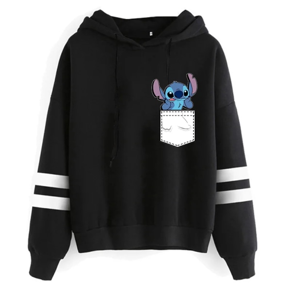 Y2k Cartoon Lilo og Stitch Morsomme hettegensere Kvinner Harajuku Søt Stitch Anime Genser Manga Streetwear Hoody Kvinne Barn svart59002 black59002 S