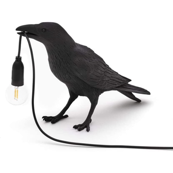 Krage Bordlampe, Krage Bordlampe, 30cm, E12, Moderne Lys til Soveværelse Sengebord Stueindretning, 220V (Sort Bordlampe, Pære ikke Inkluderet )