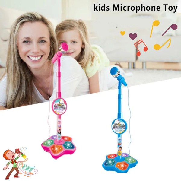 Barnmikrofon med ställ karaoke sång musikinstrument leksaker